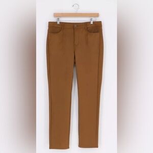 J. JILL $99 Faux Suede Pants Chestnut Brown Soft Stretch